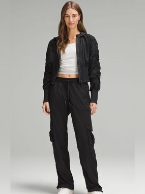 Lululemon Dance Studio Pant Cargo Drawstring Cuffs Women's size  XL in black